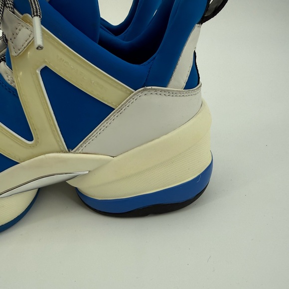Michael Kors Olympia Trainer Sneakers Blue White Chunky Lace-Up Fashion Sneakers - Picture 7 of 16